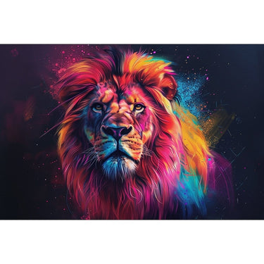 Colorful Lion Painting Canvas